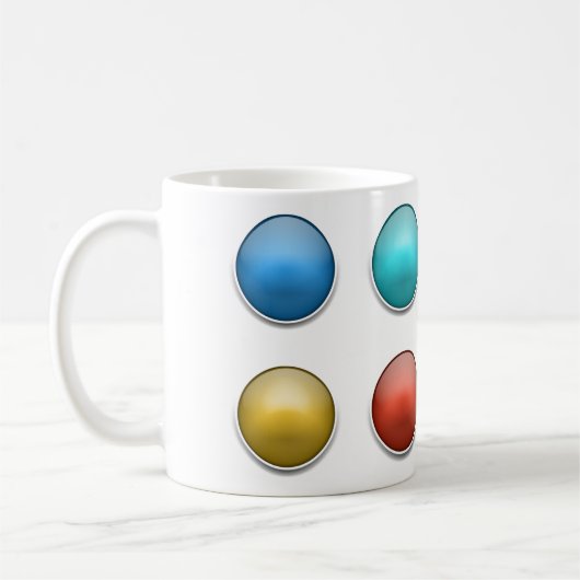 White Classic Tasse Cup Brilliant 3D Balls Tasten (Links)
