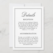 White Classic Wedding Details - Eintrittskarte Einladung (Vorderseite)