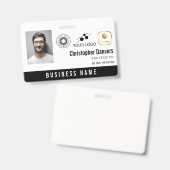 White Clean Add 3 Logos Office-Mitarbeiter Ausweis (Vorder- & Rückseite)