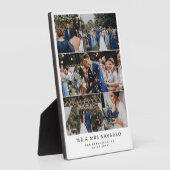 White Clean Mr & Mrs. Wedding Foto Collage Fotoplatte (Seite)