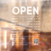 White Clean Practice Opening Stunden Qr Code Fensteraufkleber (Blatt 2)