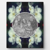 White Clematics Blume ergänzen Ihr eigenes Foto Fotoplatte (Vorderseite)