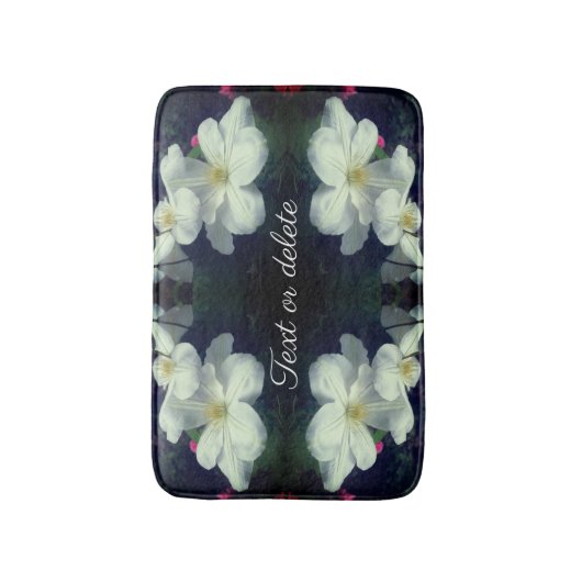 White Clematis Blume Pair Abstrakt Personalisiert Badematte (Vorderseite Vertikal)