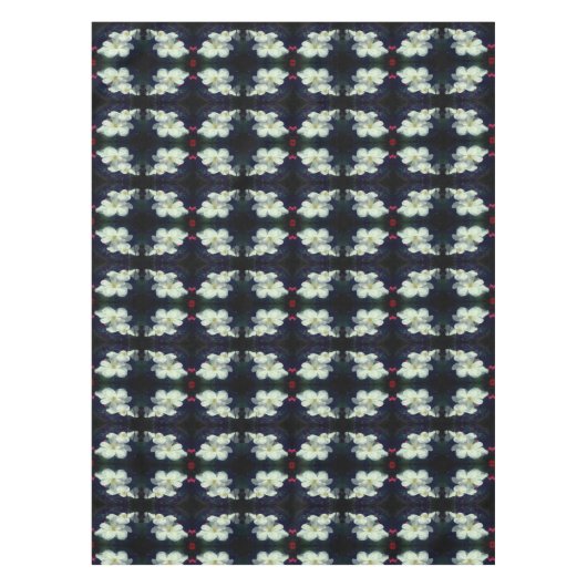 White Clematis Blume Pair Abstrakt Tischdecke (Vorderseite)