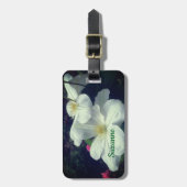 White Clematis Blume Pair Personalisiert Gepäckanhänger (Vorderseite vertikal)