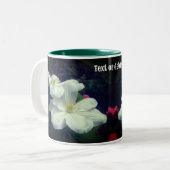 White Clematis Blume Pair Personalisiert Zweifarbige Tasse (Vorderseite Links)