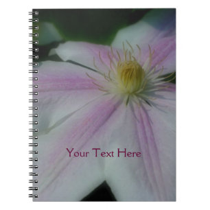 White Clematis Flower Personalized Notizblock