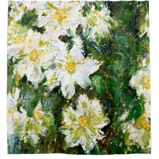 White Clematis von Claude Monet Duschvorhang (Vorderseite)