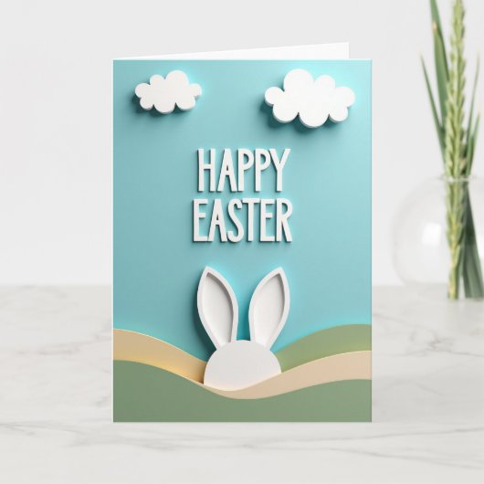 White Cloud Easter Scene Card Karte (Vorderseite)