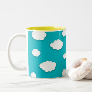 White Clouds auf Blue Sky Zwei-Tone-Kaffee-Tasse Zweifarbige Tasse