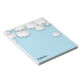 White Clouds Blue Sky Dreamy 3D Paper Schneidet No Notizblock (angewinkelt)