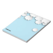 White Clouds Blue Sky Dreamy 3D Paper Schneidet No Notizblock (Rotiert)
