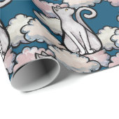 White Clouds cat in the cloudy day Geschenkpapier (Rolleneckpunkt)