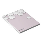 White Clouds Pink Sky Dreamy 3D Papier Schneiden Notizblock (angewinkelt)