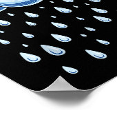 White Clouds Rain Drop Shirt Adult Kids Men Women Poster (Ecke)