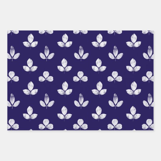 White Clover Navy Blue Geschenkpapier Set (Vorderseite 3)