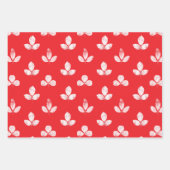 White Clover Vermillion Red Geschenkpapier Set (Vorderseite 3)