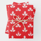 White Clover Vermillion Red Geschenkpapier Set (Beispiel)