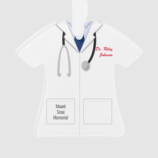 White Coat Blue Shirt Doctor Profession Ornament (Vorderseite)