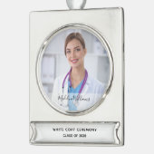 White Coat Cemony Medical Foto Banner-Ornament Silber (Links)