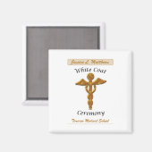 White Coat Ceremony Gold Medical, Square Gift Item Magnet (Vorderseite/Rückseite)