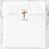 White Coat Ceremony Gold Medical, Square Gift Item Quadratischer Aufkleber (Tasche)