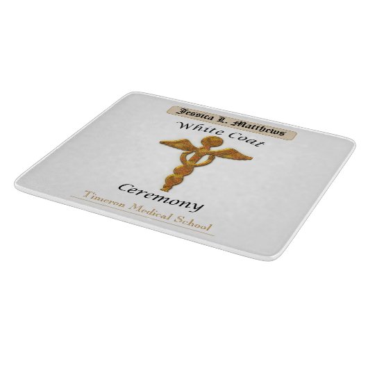 White Coat Ceremony Gold Medical, Square Gift Item Schneidebrett (Ecke)