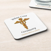 White Coat Ceremony Gold Medical, Square Gift Item Untersetzer (Linke Seite)