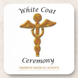 White Coat Ceremony Gold Medical, Square Gift Item Untersetzer