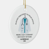White Coat Ceremony Ornament, Doctor Graduation Keramik Ornament (Rechts)