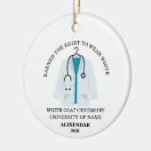 White Coat Ceremony Ornament, Doctor Graduation Keramik Ornament (Links)
