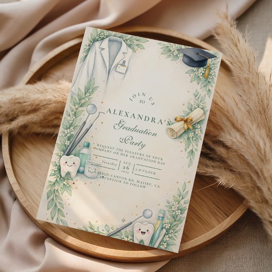 White Coat Dentist Graduation Celebration Einladung