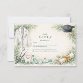 White Coat Dentist Graduation Celebration RSVP Karte (Vorderseite)
