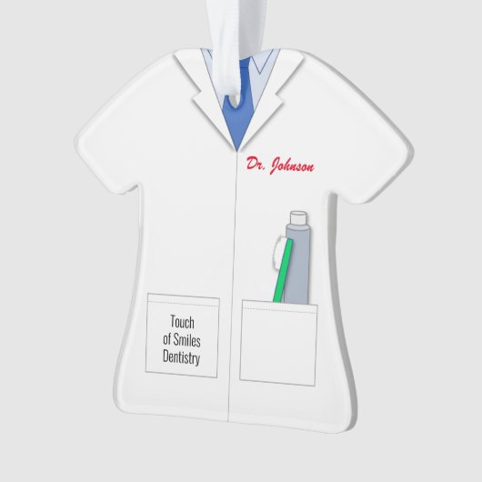 White Coat Dentist Ornament (Vorderseite)