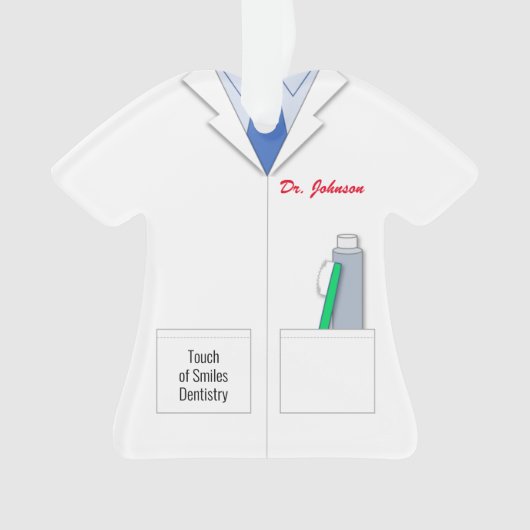 White Coat Dentist Ornament (Vorderseite)