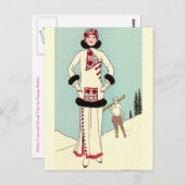 White Coat mit Skunk Trim von George Barbier Postkarte (Vorne/Hinten)