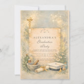 White Coat Pharmacy Graduation Einladung (Vorderseite)