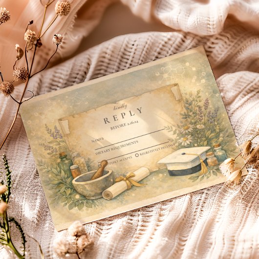 White Coat Pharmacy Graduation RSVP Karte
