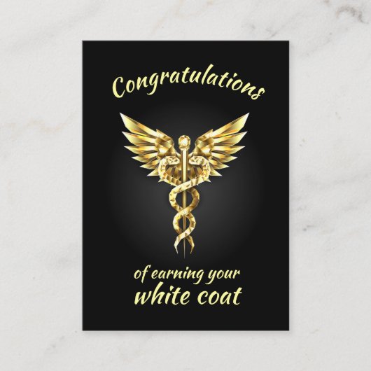 White Coat Zeremonie Gold Medical Begleitkarte (Vorderseite)