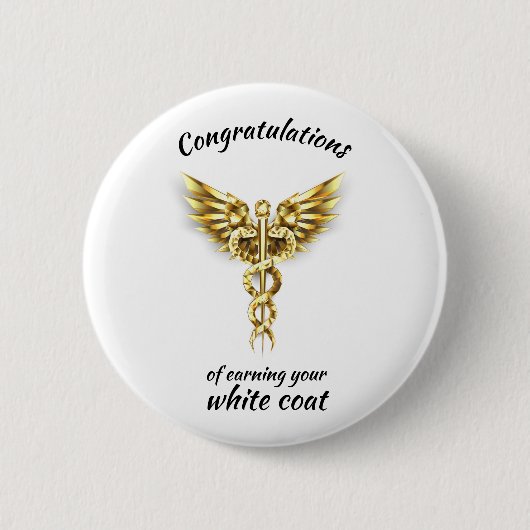 White Coat Zeremonie Gold Medical Button (Vorderseite)