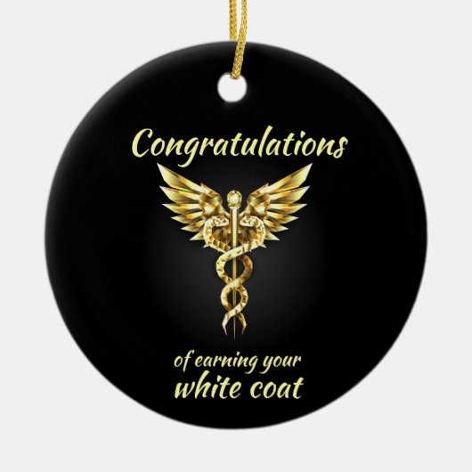 White Coat Zeremonie Gold Medical Keramik Ornament (Vorne)