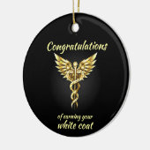 White Coat Zeremonie Gold Medical Keramik Ornament (Links)