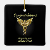 White Coat Zeremonie Gold Medical Keramikornament (Rückseite)