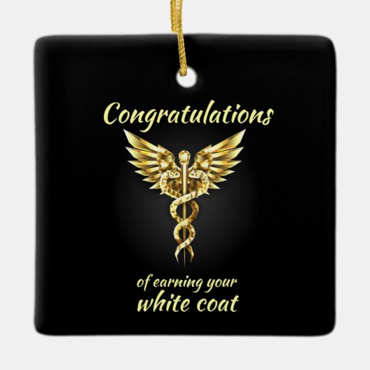 White Coat Zeremonie Gold Medical Keramikornament (Vorderseite)