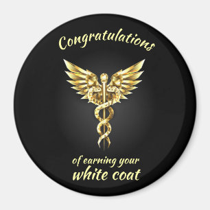 White Coat Zeremonie Gold Medical Magnet