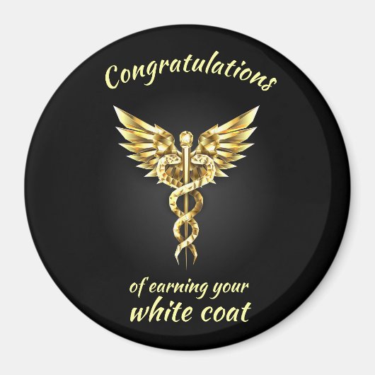 White Coat Zeremonie Gold Medical Magnet (Vorne)