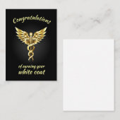 White Coat Zeremonie Gold Medical Mitteilungskarte (Vorne/Hinten)