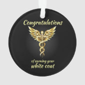 White Coat Zeremonie Gold Medical Ornament (Rückseite)
