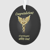 White Coat Zeremonie Gold Medical Ornament (Vorderseite)