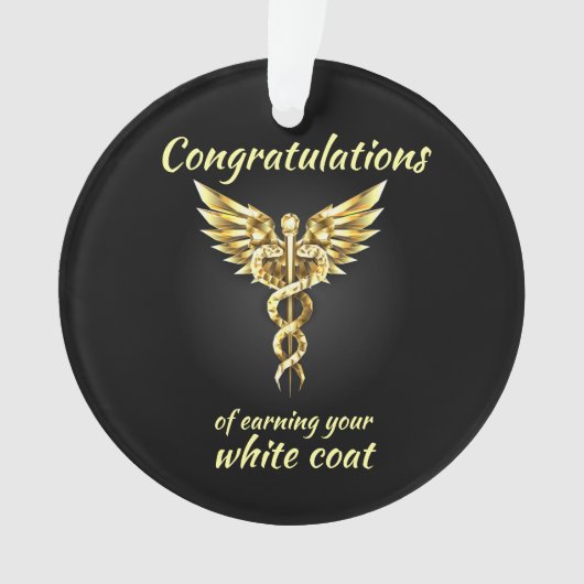 White Coat Zeremonie Gold Medical Ornament (Vorderseite)
